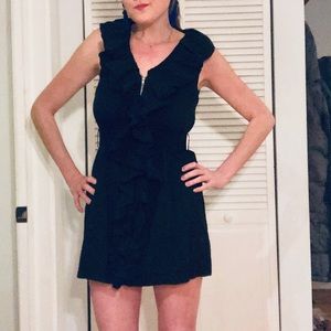 Black Dress with Exposed Zipper and Ruffles (M)